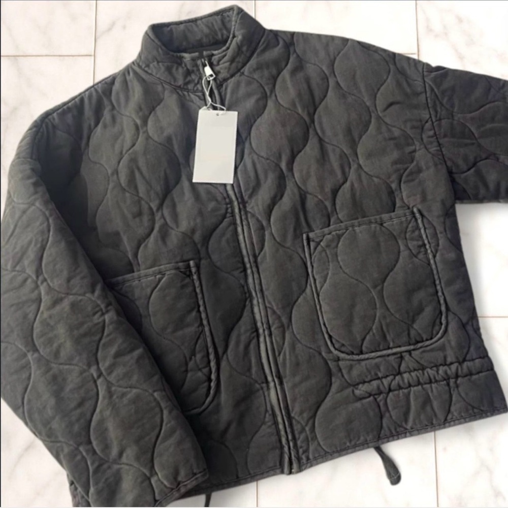 Orcafit Gray Grey Quilted Zip-Up Jacket